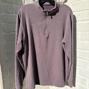 Peter Millar long sleeve quarter zip pullover gray/brown Large